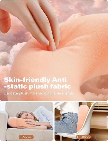 Tablet Kindle Pillow Stand Holder with 2 Trays Fit 4''-13'' Phone/Tablet/Kindle Tablet iPad Holder Stand for Bed with Soft Plus Fabric Kindle/Tablet Accessories Gift for Reading, Pink in Kuwait