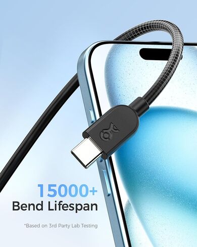 Cable Matters 3-Pack Extreme Flexible USB C Charging Cable 6ft in Black, Support 60W PD, Apple CarPlay, Android Auto, USB C to USB C Cable for iPhone 16/15 Pro Max Plus, iPad, Galaxy S23 in Saudi Arabia