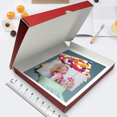 Lineco Folio Storage Box, Faux Leather Cover, Clamshell Design, 9.5x12.5x1.75 Inches, Archival Boxboard, Preserve Photos, Cards, Magazines, Documents, Art, Ephemera, Family Records, Red, Pack of 1 in Kuwait