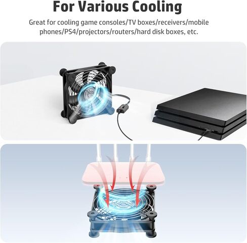 مروحة ELUTNEG 120 مم مع 3 سرعات تبديل 5 فولت مروحة USB محمولة 1500 دورة في الدقيقة تعمل بالطاقة USB مراوح تبريد للمنزل والمكتب ومروحة كمبيوتر للكمبيوتر اللوحي وجهاز استقبال التلفزيون وجهاز التوجيه DVR Playstation Computer in Kuwait