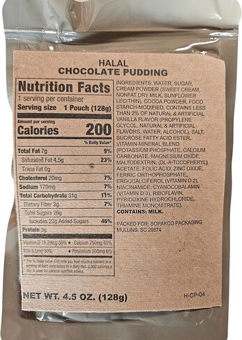 Halal MRE (Meal Ready to Eat), Authentic USGI Military Ration - Certified Halal Ration: Includes Entree, Snacks, Dessert, Drink Mix, Utensils, Condiments and Flameless Ration Heater - Approximately 1250 Calories. (Chicken and Vegetables) in Saudi Arabia