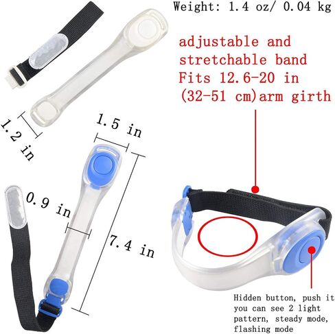 Premium LED Light Up Armband, Reflective Adjustable Wearable Silicone Running Belt Strap/Waterproof Glow in The Dark for Running Jogging Walking Cycling Concert Camping Outdoor Sports in Kuwait