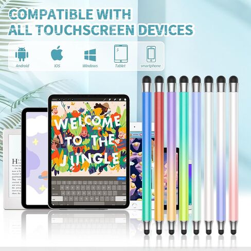 Stylus Pens for Touch Screens, Compatible with All Capacitive Touch Screens,High Sensitivity & Precision Rubber Tips (8pcs-Corlorful) in Saudi Arabia
