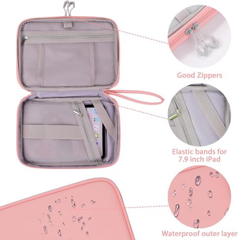 DDgro Electronics OrganizerTravel Storage Case for Cables/Cords/Charger/Hard Drive, Tech Accessories Pouch Bag (Dark Gray, 2 Layers-L) in Kuwait