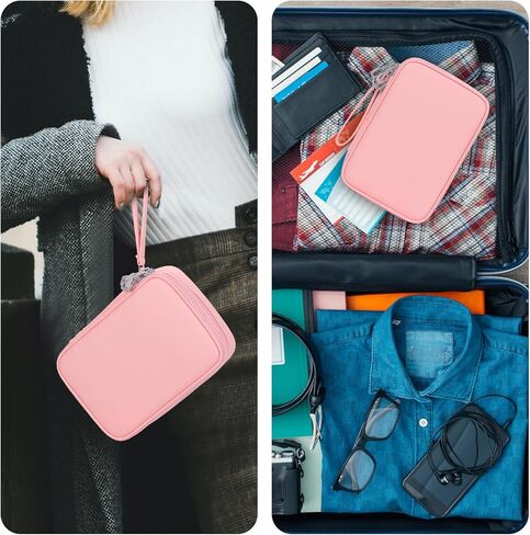 DDgro Electronics OrganizerTravel Storage Case for Cables/Cords/Charger/Hard Drive, Tech Accessories Pouch Bag (Dark Gray, 2 Layers-L) in Kuwait