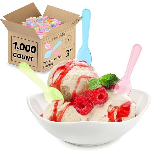 Stock Your Home 400 Count 3-Inch Plastic Mini Taster Spoons - Perfect for Sampling, Desserts, and Parties, Disposable and Durable Utensils in Saudi Arabia