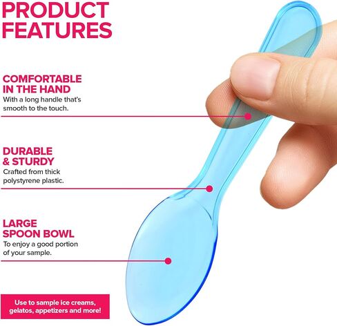 Stock Your Home 400 Count 3-Inch Plastic Mini Taster Spoons - Perfect for Sampling, Desserts, and Parties, Disposable and Durable Utensils in Saudi Arabia