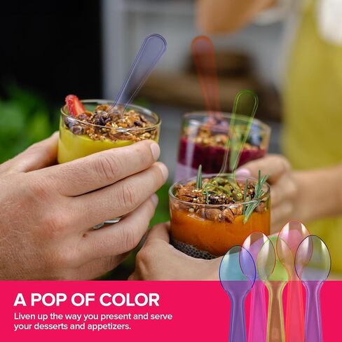 Stock Your Home 400 Count 3-Inch Plastic Mini Taster Spoons - Perfect for Sampling, Desserts, and Parties, Disposable and Durable Utensils in Saudi Arabia