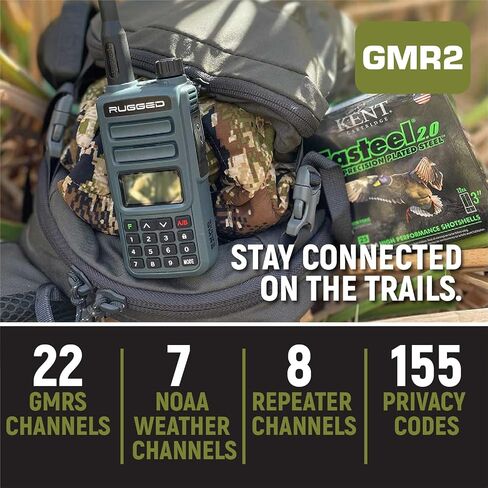 Rugged Radios GMRS Two Way Handheld Radio Walkie Talkie for Hiking Camping Overlanding Off Road – Features Grey Long Range Weather Channels and Rechargeable Battery in Saudi Arabia