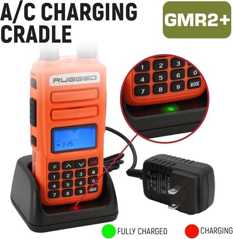 أجهزة راديو متينة GMRS اتجاهين راديو لاسلكي محمول للمشي لمسافات طويلة والتخييم والهبوط على الطرق الوعرة - تتميز بقنوات طقس رمادية طويلة المدى وبطارية قابلة لإعادة الشحن in Kuwait