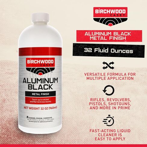 Birchwood Casey Fast-Drying Fast-Acting Aluminum Black Metal Finish for Restoring Scratched and Marred Areas, Gun Cleaning in Saudi Arabia