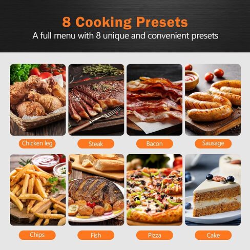 CROWNFUL 7 Quart Air Fryer, Oilless Electric Cooker with 8 Cooking Functions, LCD Digital Touch Screen with Precise Temperature Control, Shake Reminder Function, 1500W, UL Listed-Black in Saudi Arabia
