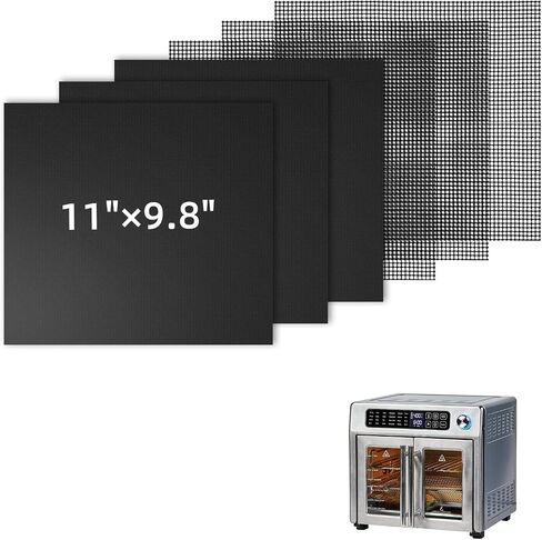 Air Fryer Liners Reusable Compatible with Breville Smart Oven Air Fryer Pro BOV900BSS, Liners for Bottom of Oven Non-Stick Mats for Baking, Cooking, Air Fryer Accessories, w/3x Liners + 3x Mesh in Kuwait