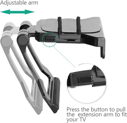 رف علوي للتلفزيون من WALI، حامل تثبيت بمشبك قابل للتعديل مقاس 5 × 5 بوصة لأجهزة البث وصناديق الوسائط ومكبرات الصوت وديكور المنزل (TSH003)، عبوة واحدة، أسود in Kuwait