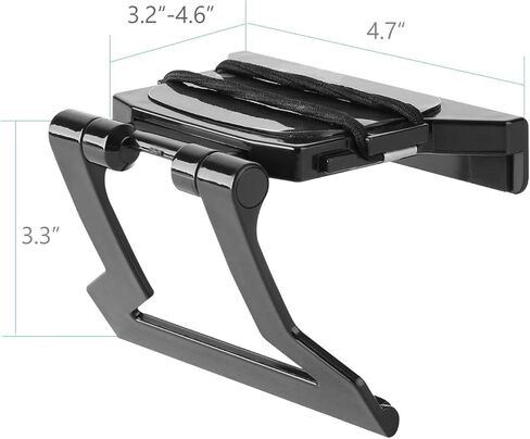 رف علوي للتلفزيون من WALI، حامل تثبيت بمشبك قابل للتعديل مقاس 5 × 5 بوصة لأجهزة البث وصناديق الوسائط ومكبرات الصوت وديكور المنزل (TSH003)، عبوة واحدة، أسود in Kuwait