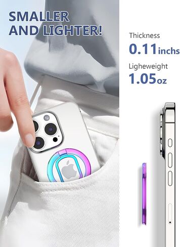 حامل حلقي مغناطيسي قوي بمقبض هاتف Magsafe مزدوج الجوانب متوافق مع الهواتف الذكية، iPhone 15/14/13/12 Plus Pro Max، Google، Samsung، ملحقات Magsafe in Saudi Arabia