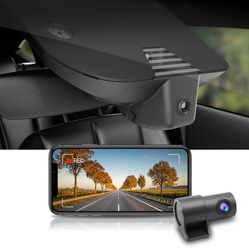 كاميرا Fitcamx الأمامية 4K+الخلفية 1080P تتكيف مع Dodge RAM 1500 (MODEL B) 2019-2024 Rebel Big Horn Laramie، مظهر OEM، فيديو عالي الدقة مزدوج، اتصال WiFi وتطبيق، مستشعر G لتسجيل الحلقة، سهل الضبط، بطاقة 128 جيجابايت in Kuwait