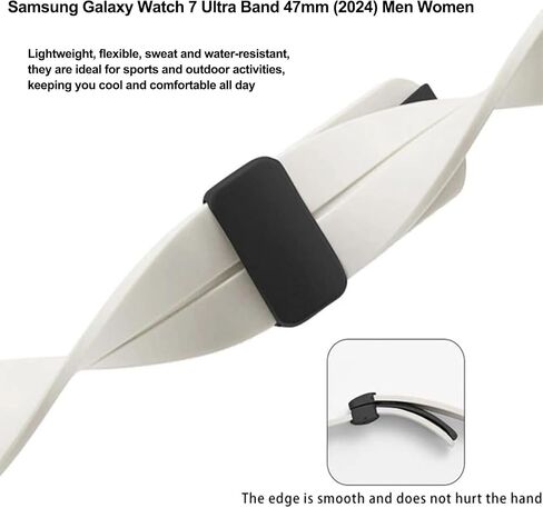 Baaletc Sport Band for Samsung Galaxy Watch Ultra 7 Bands 47mm, Soft Silicone Sport Magnetic Band for Galaxy Ultra 7 Watch Band for Men Women in Saudi Arabia