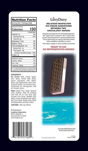LuvyDuvy NEAPOLITAN Freeze Dried Space Ice Cream Sandwich - 6 Pack in Saudi Arabia