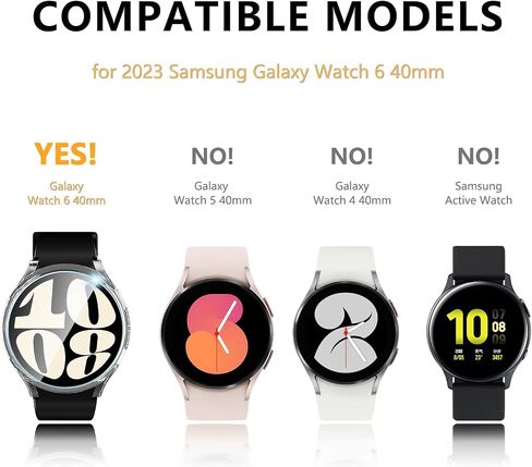 Haojavo [6+8] Pack for Samsung Galaxy Watch 6 40mm Screen Protector Case, Hard PC Protective Bumper Shell + HD Anti-Fog Tempered Glass Film, Waterproof Face Cover Set for Galaxy Watch 6 Accessories in Saudi Arabia