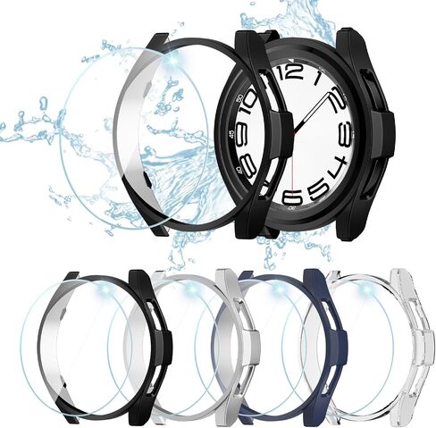Haojavo [6+8] Pack for Samsung Galaxy Watch 6 40mm Screen Protector Case, Hard PC Protective Bumper Shell + HD Anti-Fog Tempered Glass Film, Waterproof Face Cover Set for Galaxy Watch 6 Accessories in Saudi Arabia