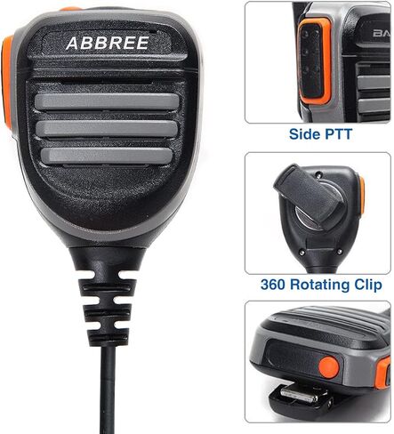 ABBREE AR-780 Radio Microphone Speaker Mic Ham Radio Accessories, Remote Shoulder Mic for Baofeng BF-F8HP UV-5R 5RM UV-21R K5PLUS GM-15 Pro UV-5G Plus GM-5RH TIDRADIO TD-H3 TD-H8 Quansheng UV-K5 (2) in Kuwait