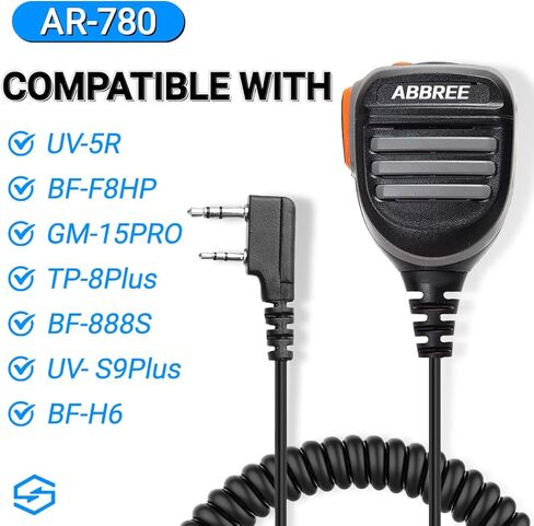 ABBREE AR-780 Radio Microphone Speaker Mic Ham Radio Accessories, Remote Shoulder Mic for Baofeng BF-F8HP UV-5R 5RM UV-21R K5PLUS GM-15 Pro UV-5G Plus GM-5RH TIDRADIO TD-H3 TD-H8 Quansheng UV-K5 (2) in Kuwait