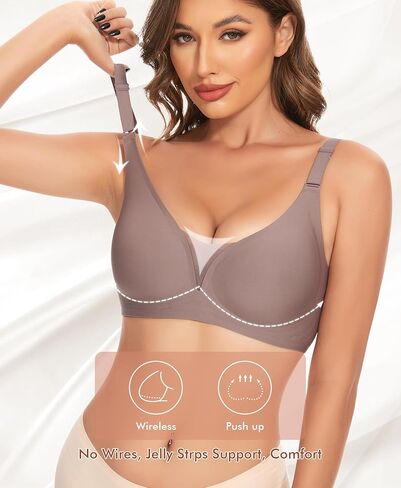 Women No Underwire Comfort V Neck Wireless Seamless Bra in Kuwait