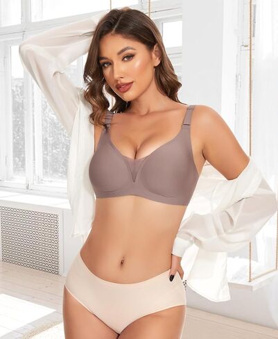 Women No Underwire Comfort V Neck Wireless Seamless Bra in Kuwait