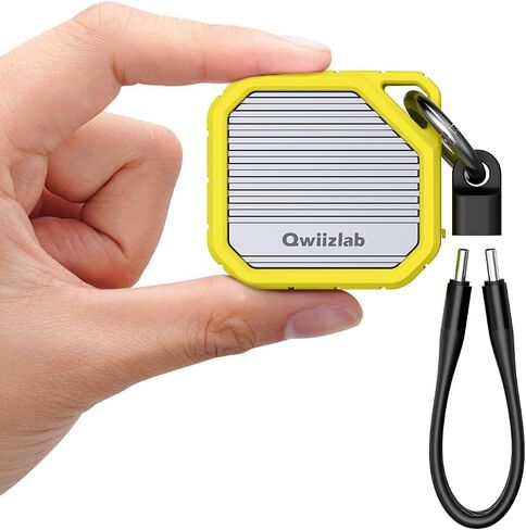Qwiizlab M.2 2230 SSD NVMe Enclosure, 10Gbps USB 3.2 Gen 2 Type-C, Fits M Key up to 2TB, Supports PCIe UASP, Rugged Aluminum Case (Lemon Fizz), SSD Not Included in Saudi Arabia