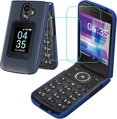 for TCL Flip 3 Phone Case with [2*Screen Protector],TCL Flip 3 Case Slim Fit Hard Shell Design [Front Back Full Body Protection] Frosted PC Shockproof Phone Case for TCL Flip 3 T435 2024 Purple in Kuwait