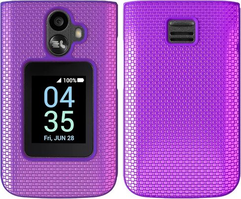 for TCL Flip 3 Phone Case with [2*Screen Protector],TCL Flip 3 Case Slim Fit Hard Shell Design [Front Back Full Body Protection] Frosted PC Shockproof Phone Case for TCL Flip 3 T435 2024 Purple in Kuwait