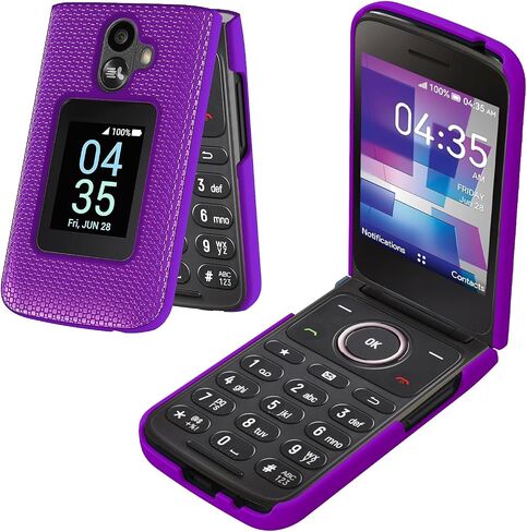 for TCL Flip 3 Phone Case with [2*Screen Protector],TCL Flip 3 Case Slim Fit Hard Shell Design [Front Back Full Body Protection] Frosted PC Shockproof Phone Case for TCL Flip 3 T435 2024 Purple in Kuwait