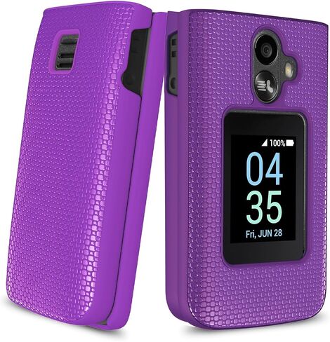 for TCL Flip 3 Phone Case with [2*Screen Protector],TCL Flip 3 Case Slim Fit Hard Shell Design [Front Back Full Body Protection] Frosted PC Shockproof Phone Case for TCL Flip 3 T435 2024 Purple in Kuwait