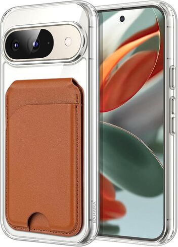 SaharaCase Venture Series Wallet Case Bundle for Google Pixel 9/9 Pro - Triple-Hardened Material Construction, Shock-Absorbing Corners, Removable Wallet (Clear/Desert Brown) in Kuwait
