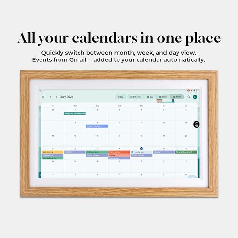 Changing Smart 15.6" Display F16s|Canvas touchscreen丨Google Calendar&HomeHub&Assistant丨Smart TV丨Gift for Family丨Music Frame丨Wireless Kid Artworks Digital Picture Frame (Oak, 15.6 with-Stylus) in Saudi Arabia