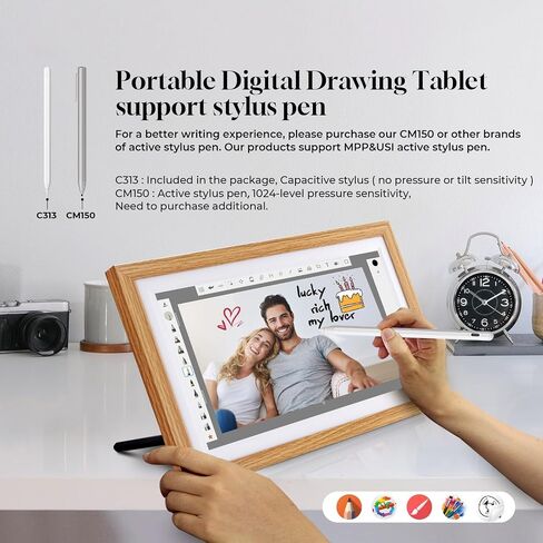 Changing Smart 15.6" Display F16s|Canvas touchscreen丨Google Calendar&HomeHub&Assistant丨Smart TV丨Gift for Family丨Music Frame丨Wireless Kid Artworks Digital Picture Frame (Oak, 15.6 with-Stylus) in Saudi Arabia