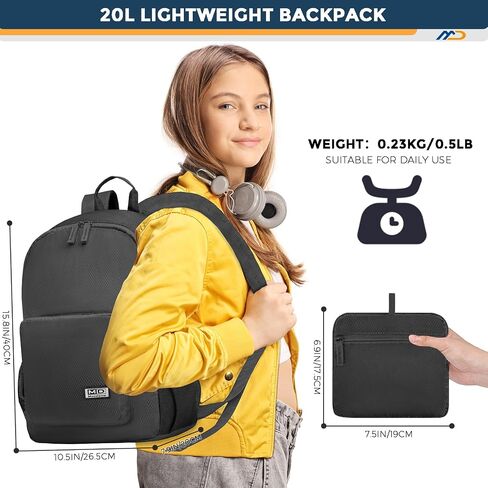 20L Lightweight Hiking Backpack - Waterproof Packable Backpack for Women Men, Small Foldable Nylon Daypack for Travel, Work, Collapsible Ultralight Backpack - Black in Saudi Arabia