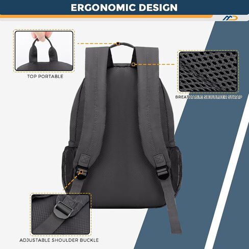 20L Lightweight Hiking Backpack - Waterproof Packable Backpack for Women Men, Small Foldable Nylon Daypack for Travel, Work, Collapsible Ultralight Backpack - Black in Saudi Arabia
