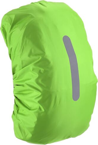 غطاء للمطر على الظهر - غطاء خفيف الوزن مقاوم للماء مع حزام عاكس عمودي، يمكن استخدامه على ركوب الدراجات/المشي لمسافات طويلة/تسلق الجبال (30-40 لتر، صغير، أخضر عشبي) in Saudi Arabia