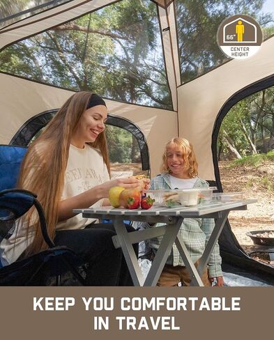 FanttikOutdoor Camping Tent 4/6/8/10 Person Instant Cabin Tent Setup in 60 Seconds with Rainfly & Windproof Portable Tent with Carry Bag for Family Camping & Hiking, Upgraded Ventilation in Kuwait