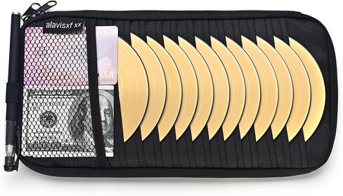 alavisxf xx Car CD Holder, DVD Vehicle Visor Storage Orangizer, Large Capacity CD Visor Case with 12 Sleeves, 1 Mesh Pocket, 1 Pen Holder, 1 Back Inner Pocket (Black) in Saudi Arabia