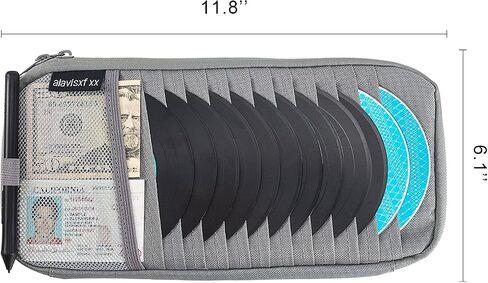 alavisxf xx Car CD Holder, DVD Vehicle Visor Storage Orangizer, Large Capacity CD Visor Case with 12 Sleeves, 1 Mesh Pocket, 1 Pen Holder, 1 Back Inner Pocket (Black) in Saudi Arabia