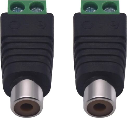 RCA to AV Screw Terminal Connector, RCA Cable Audio Adapter,Phono RCA Female Jack Solderless Converter Audio/Video Connector Speaker Wire to RCA Adapter in Kuwait