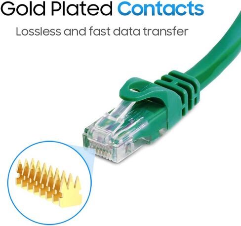 كابل إيثرنت Cat 6 بطول 1.5 قدم، كابل تصحيح Cat6 بسرعة 10 جيجابت في الثانية، كابل شبكة 550 ميجا هرتز، موصلات RJ45، متوافق مع كمبيوتر الألعاب، الكمبيوتر المحمول، المودم، جهاز التوجيه، HDTV، وحدة تحكم الألعاب - أزرق in Kuwait