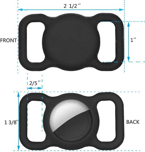 AirTag Dog Collar Holder [2 Pack] - Durable Apple AirTag Holder Secure Lock for GPS Tracking, Anti-Slip Waterproof Pet Collar Accessories (Black&White) in Saudi Arabia