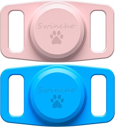 AirTag Dog Collar Holder [2 Pack] - Durable Apple AirTag Holder Secure Lock for GPS Tracking, Anti-Slip Waterproof Pet Collar Accessories (Black&White) in Saudi Arabia