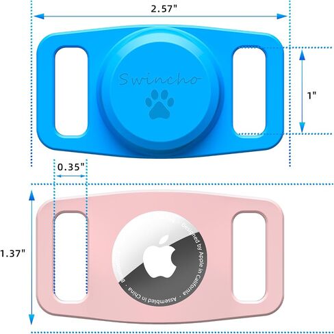 AirTag Dog Collar Holder [2 Pack] - Durable Apple AirTag Holder Secure Lock for GPS Tracking, Anti-Slip Waterproof Pet Collar Accessories (Black&White) in Saudi Arabia