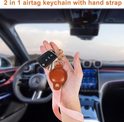 Airtag Keychain Holder with Hand Straps, Airtag Anti-Lost Hand Straps Case Anti-Scratch Airtags Key Chain for Apple Air Tags, Airtag Accessories for GPS Item Finder Tracker (2-Pink) in Saudi Arabia