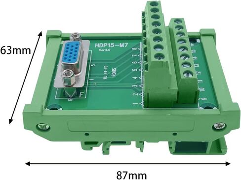 DB9 Male/Female D-SUB Din Rail Mount Interface Module, RS232 Serial D-sub 9Pin Port Terminal Block Breakout Board in Kuwait